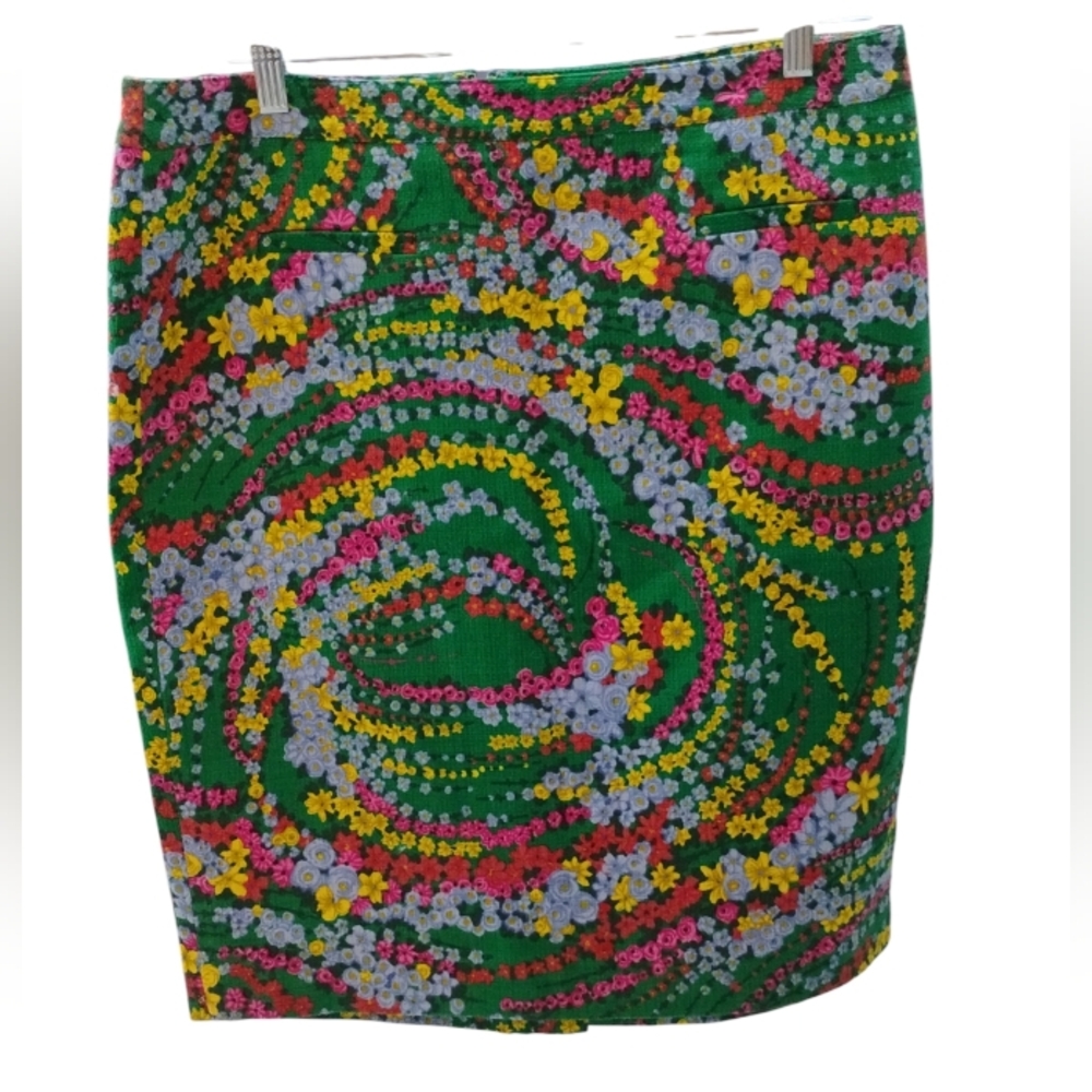 Talbots Green Floral Patterned Green Women's Skirt SZ 14